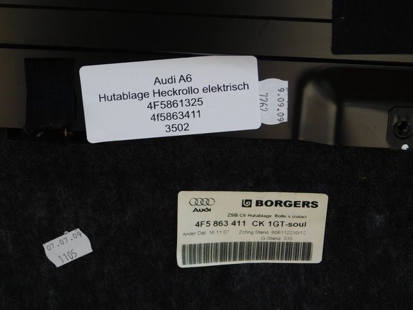 Audi A6 4F 2009 Hutablage Ablage mit Sonnenschutzrollo Limo ✅