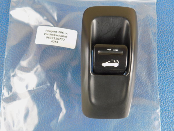 Peugeot 206 CC Verdeck Schalter Betätigung Verdeckschalter 9637116777