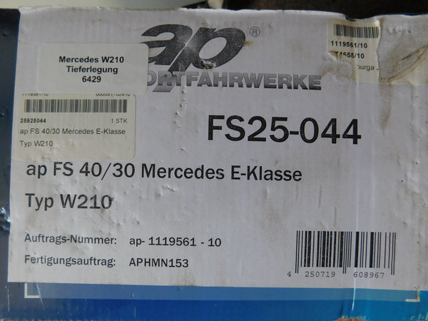 Mercedes E-Klasse (W210) 6 Zyl. + 8 Zyl.  AP FS25-044 Tieferlegung Feder