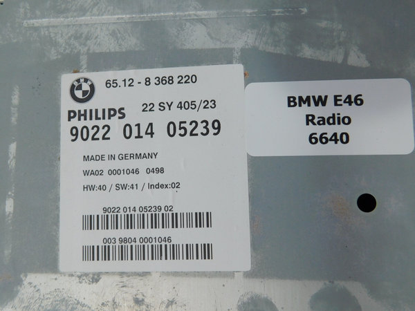 BMW 3er E46 1998 Navi Radio Navigation 6512 8368220 22DY405/23