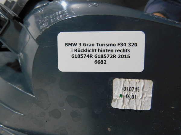 BMW 3er F34 GT Rücklicht rechts 618574R 618572R 2015