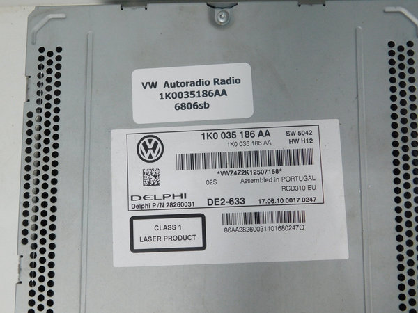 VW Original Autoradio Delphi 1K0035186AA RCD310EU