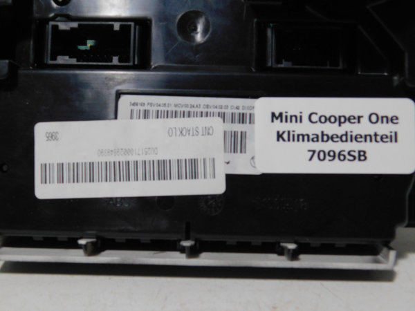 BMW Mini R55 R56 LCI Heizung Klima Klimaanlage Bedienteil 3456169 E1060548