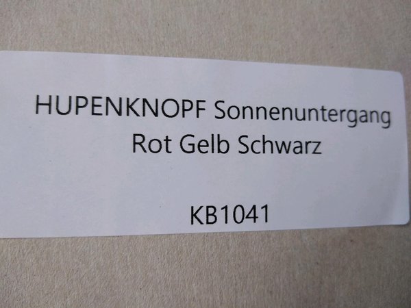 NEU Raid Dino ORIGINAL HUPENKNOPF Sonnenuntergang Rot Gelb Schwarz 148913