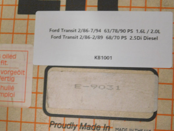 FORD Transit 4. Generation K&N E-9031 Sportluftfilter >1986 1,6 2,0 2,5D